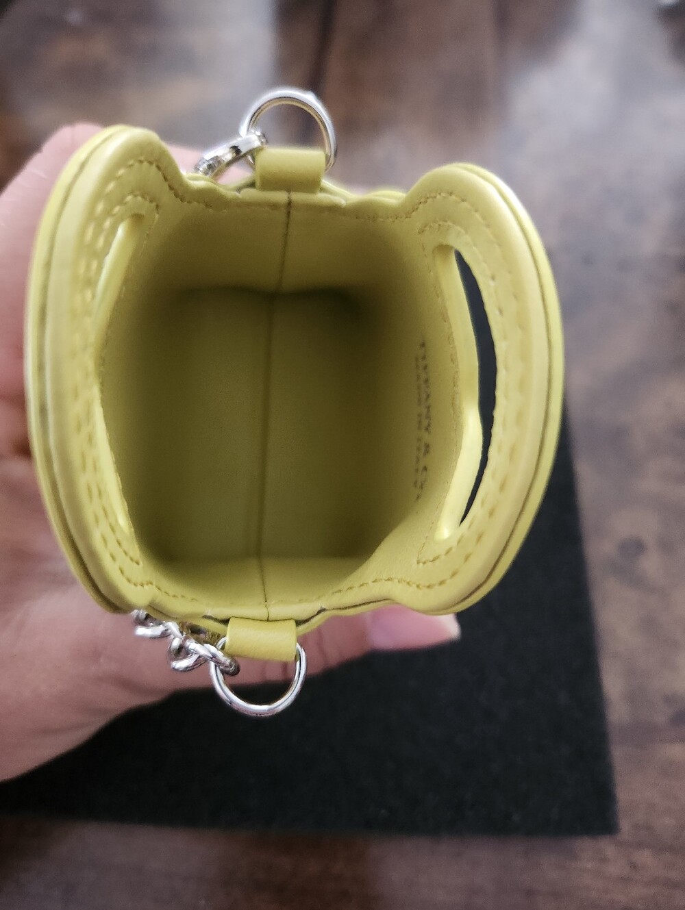 Tiffany & Co. Please Return To Tiffany Yellow Leather Heart Nano Micro Charm Bag - Picture 6 of 7